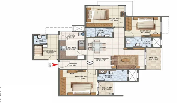 Godrej Regent Park 3 BHK Apartment Floor Plan Featured Image of Godrej Regent Park 3 BHK Apartment Floor Plan